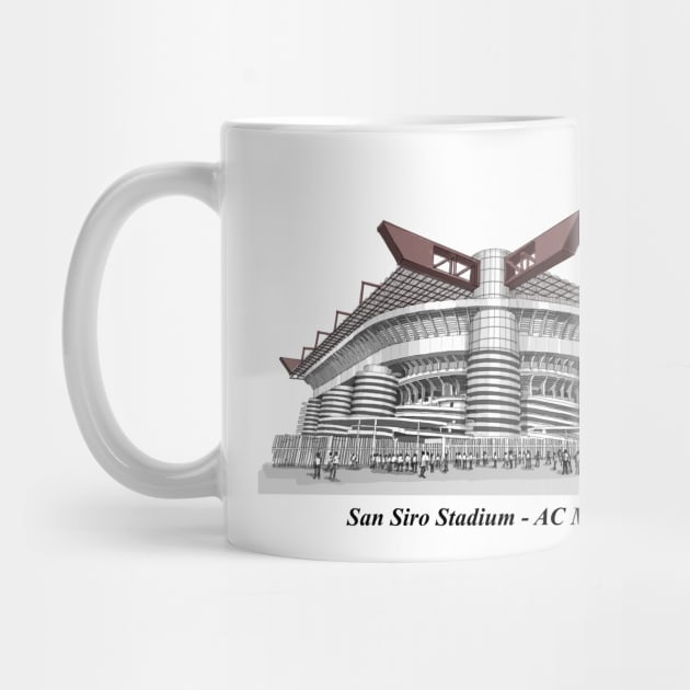 Drawing of San Siro Stadium @ AC Milan FC by Roza@Artpage